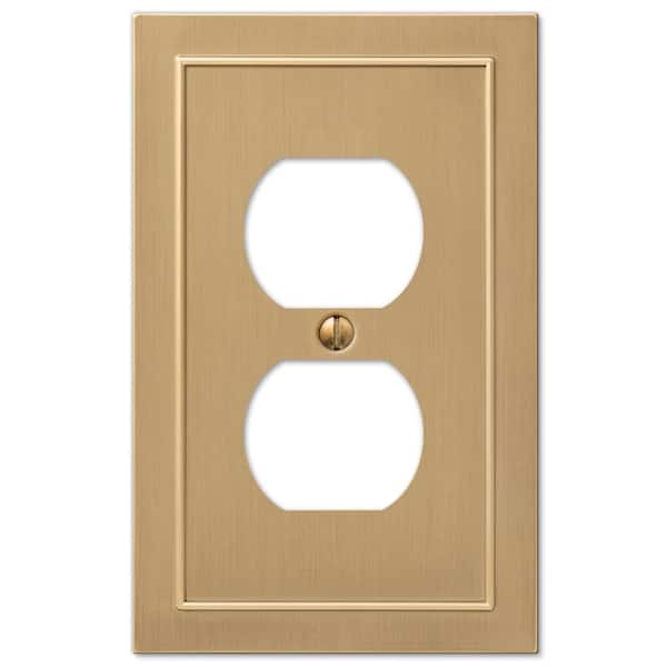 AMERELLE Bethany 1 Gang Duplex Metal Wall Plate - Brushed Bronze