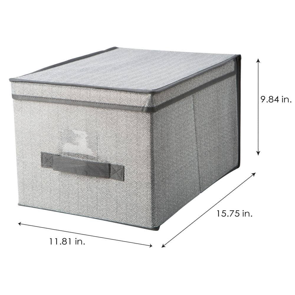 Large Gray Foldable Plastic Lidded Storage Box