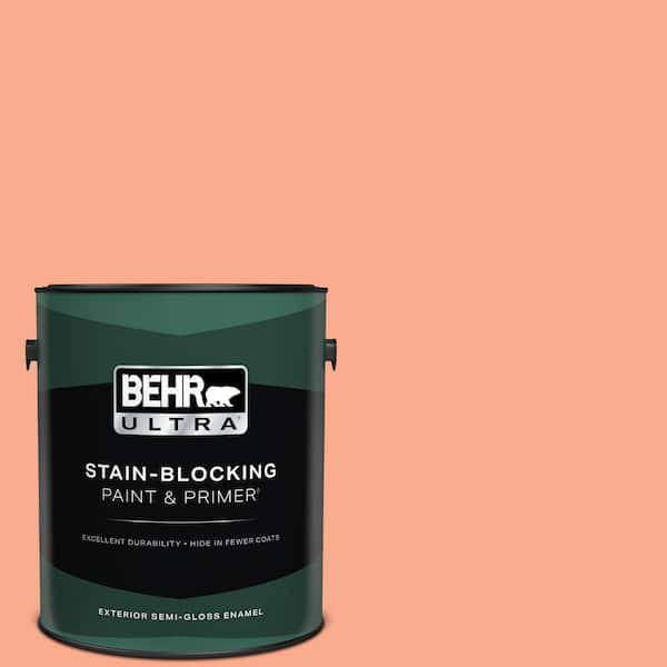 BEHR ULTRA 1 gal. #210B-4 Sunset Strip Semi-Gloss Enamel Exterior Paint & Primer