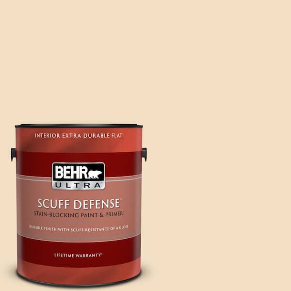 BEHR ULTRA 1 gal. #22 Navajo White Extra Durable Flat Interior Paint & Primer