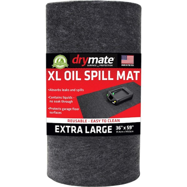 3 ft. W x 4 ft. 11 in. L Charcoal Gray Commercial/Residential Polyester Garage Flooring Oil Spill Mat