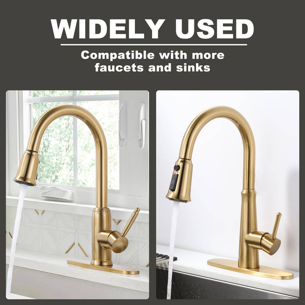 Brushed Gold Stainless Steel 10-Inch Faucet Deck Plate