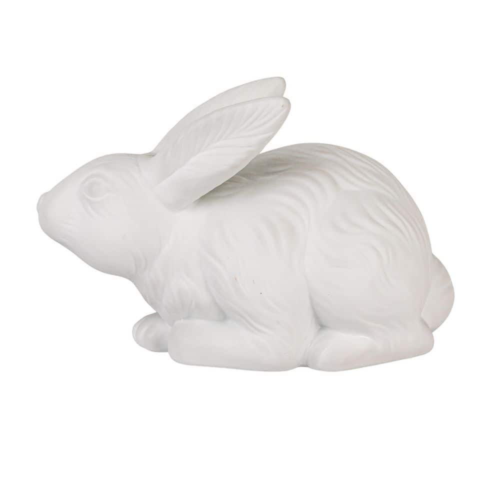 White Stoneware Rabbit Shaped Nursery Table Lamp