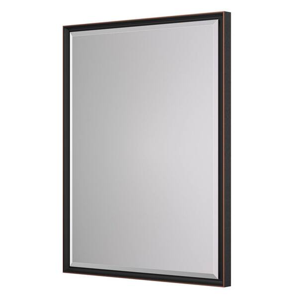 22 in. W x 30 in. H Rectangular Oil Rubbed Bronze Mirrors for Bathroom Wall Beveled Mirror Bathroom Vanity Mirror