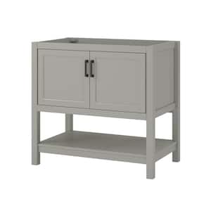 Hollis 36 in. W x 21-1/2 in. D x 34 in. H Bath Vanity Cabinet without Top in Grey
