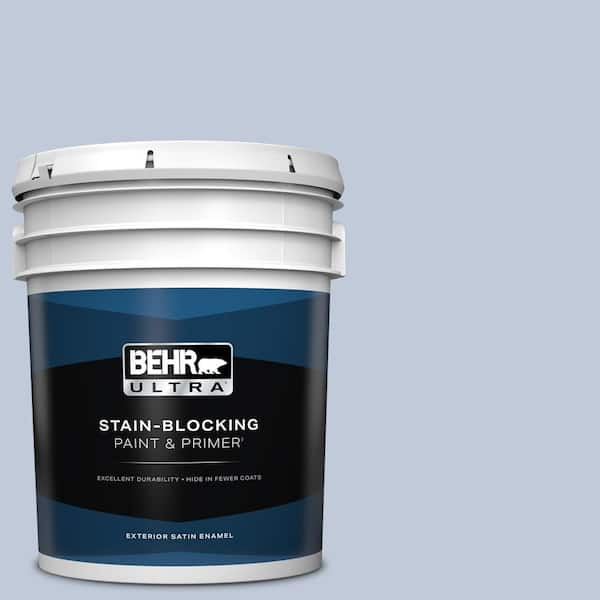 BEHR ULTRA 5 gal. #600E-3 Icy Brook Satin Enamel Exterior Paint & Primer