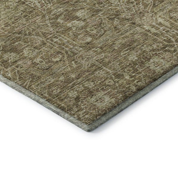 Mayfield Premium Machine Washable Abstract AMF1133 Brown 8 ft. x 10 ft. Area Rug