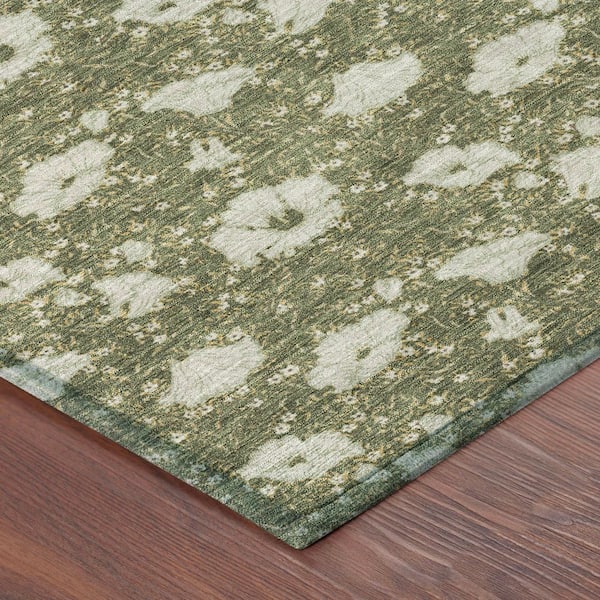 Chantille Machine Washable Indoor/Outdoor Abstract ACN2792 Olive 3 ft. x 4 ft. Area Rug
