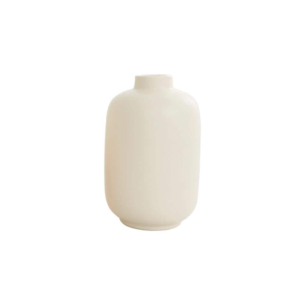 White Round Ceramic Minimalistic Decorative Vase