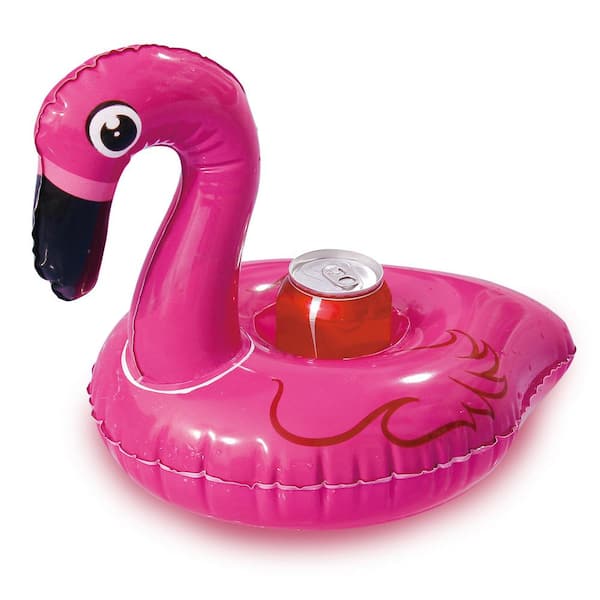 Rhino Master Tropical Flamingo Inflatable Pool Cup Holder - Novelty Pink Floating Drink Holder