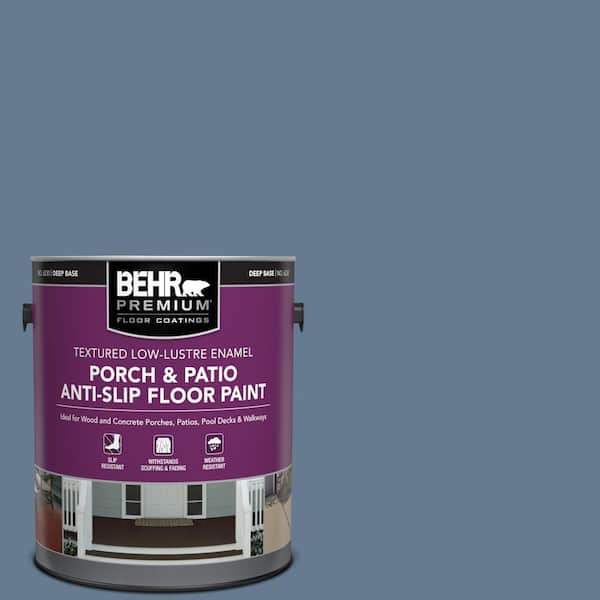 BEHR PREMIUM 1 gal. #S510-5 Skinny Jeans Textured Low-Lustre Enamel Interior/Exterior Porch and Patio Anti-Slip Floor Paint