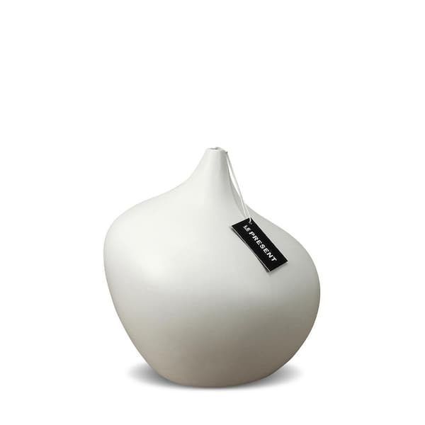 Unbranded Dame Ceramic Vase In White Matte 8.6 in. Height