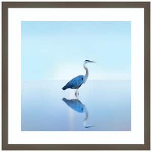 "Beachscape Heron II" by James McLoughlin 1 Piece Wood Framed Color Animal Photography Wall Art 21-in. x 21-in. .