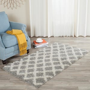 Beverley Gray/Ivory Doormat 3 ft. x 5 ft. Geometric Area Rug