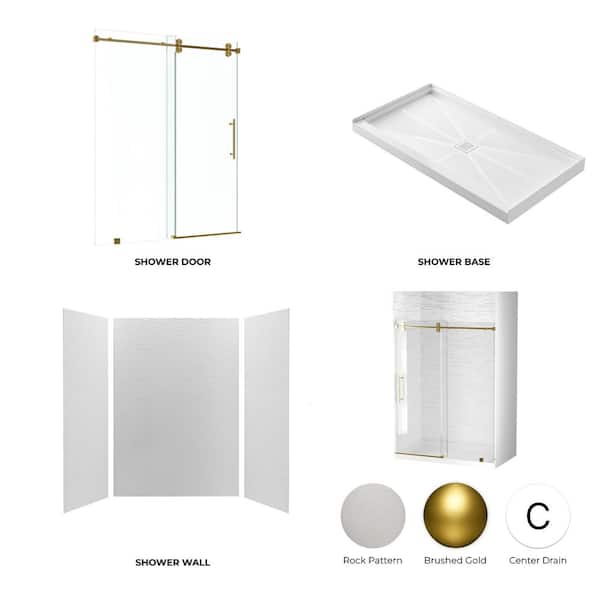 Kobiworks 36 in. L x 60 in. W x 96 in. H Alcove Shower Stall/Kit