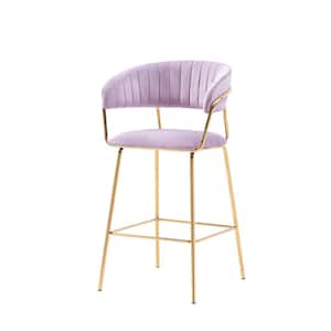 Tristan Gold Plated with Pink Velour Bar Chairs (Set of 2)