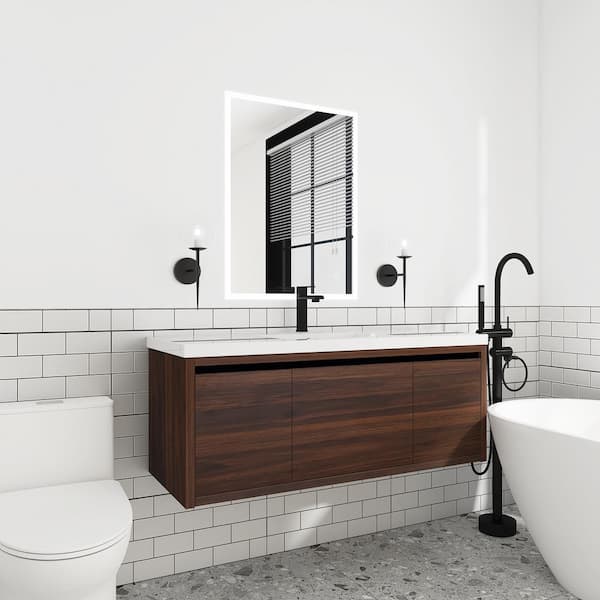 48 Bozeman Rustic Bathroom Vanity in Natural with Calacatta Quartz To -  HouseTie