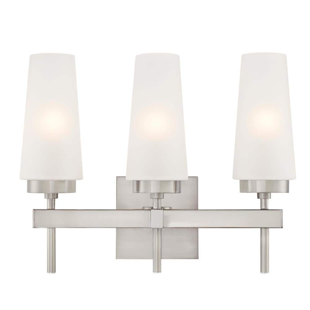 Westinghouse Lighting 6353200 3 Light Wall Brushed Nickel Finish with Frosted Glass