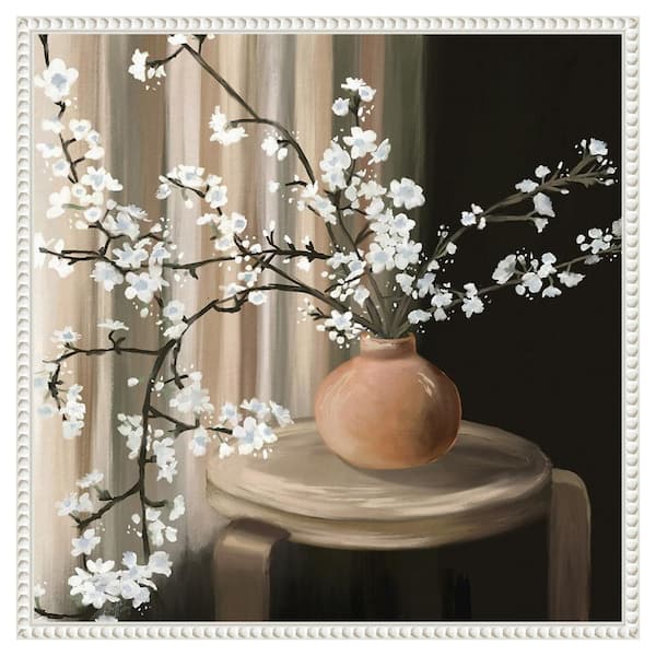Amanti Art "Still Life Blossoms" by Elizabeth Medley 1-Piece Floater Frame Giclee Home Canvas Art Print 22 in. x 22 in.