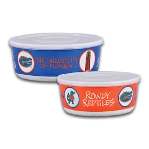 Florida 7.5 in. 16 fl.oz Assorted Colors Melamine Serving Bowls Set of 2 with Lids