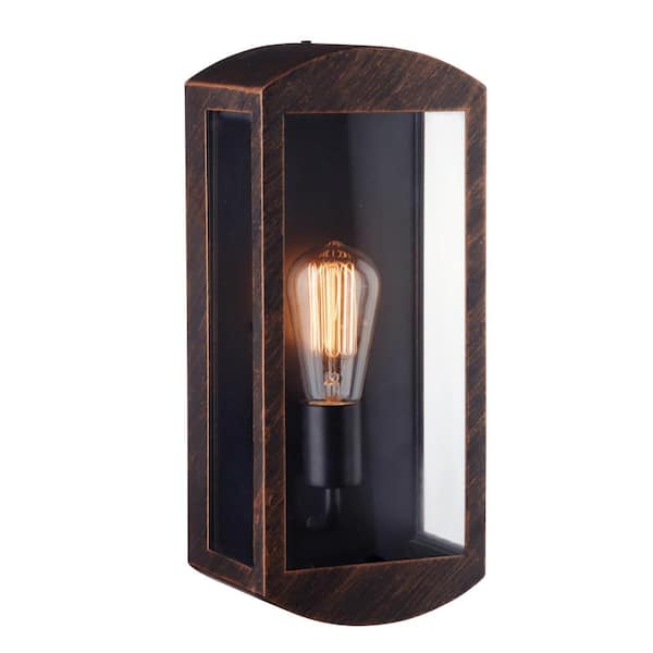 Globe Electric Thomas 1-Light Bronze Outdoor Wall Lantern Sconce