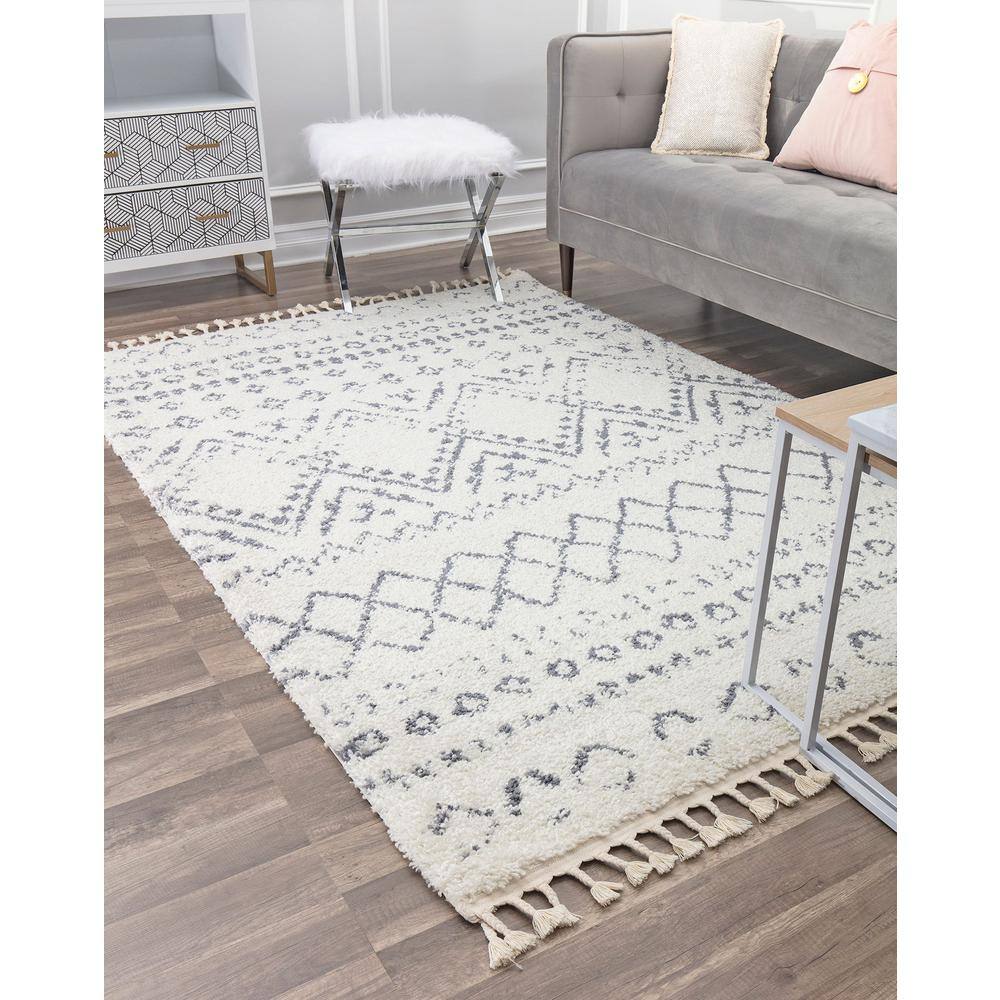 Shadow Gray 8' x 10' Shag Synthetic Area Rug