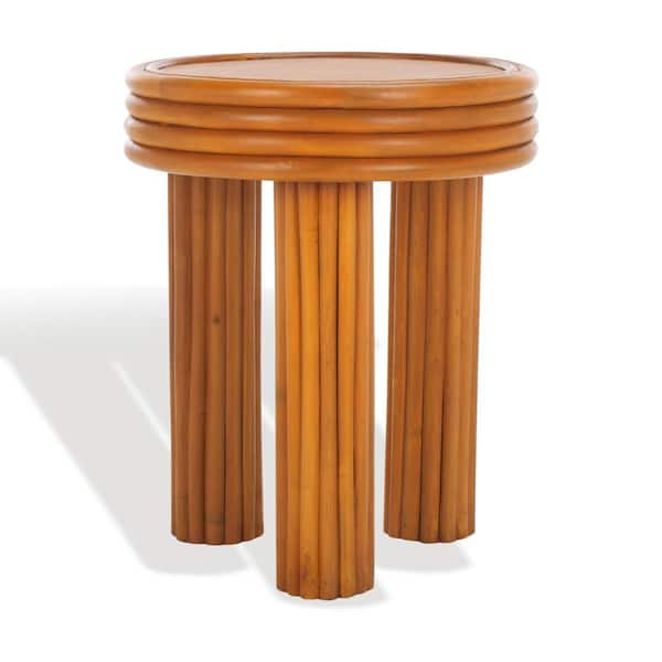 SAFAVIEH Bayard 16.9 in. Natural Round Wood End Table