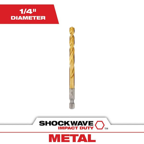 SHOCKWAVE 1/4 in. Titanium Twist Drill Bit