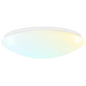 24/28/32W 19 in. 3 Color Selectable LED 3000K/4000K/5000K Flush Mount Dimmable Fixture 1680/1960/2240 Lumens (1-Pack)