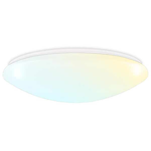 LUXRITE 24/28/32W 19 in. 3 Color Selectable LED 3000K/4000K/5000K Flush Mount Dimmable Fixture 1680/1960/2240 Lumens (1-Pack)