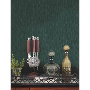 Green Bryson Evergreen Feathered Texture Wallpaper Sample