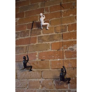 6 in. White Unique Climbing Man Wall Art in White