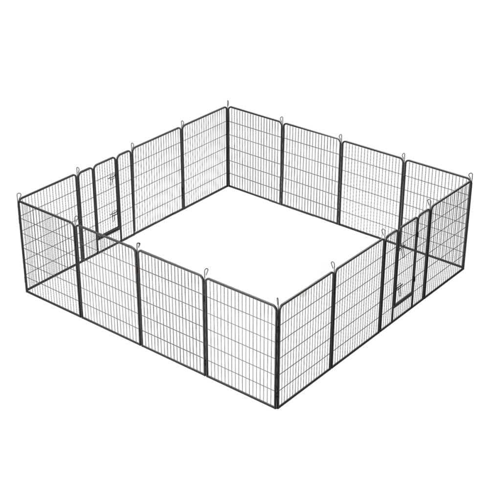 40 in. 16 Panels Indoor Outdoor Heavy Duty Portable Foldable Dog Kennel Dog Pens Pet Playpen Exercise Fences with Doors price history on PriceWatchPro