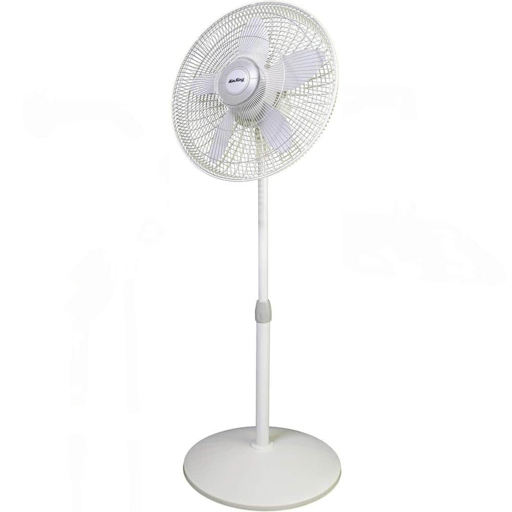 18 Inch 3 Speed Commercial Grade Adjustable Oscillating Pedestal Fan, White