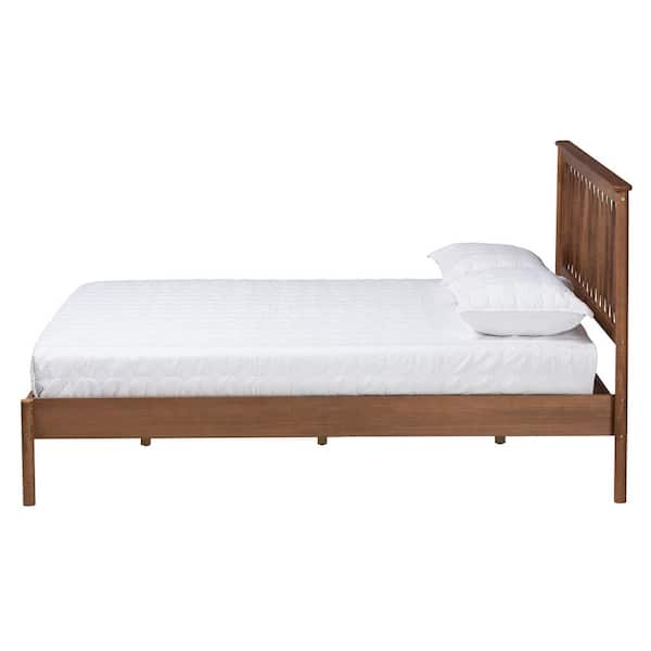 Baxton Studio Agatis Brown Wood Frame Queen Platform Bed 226 12889