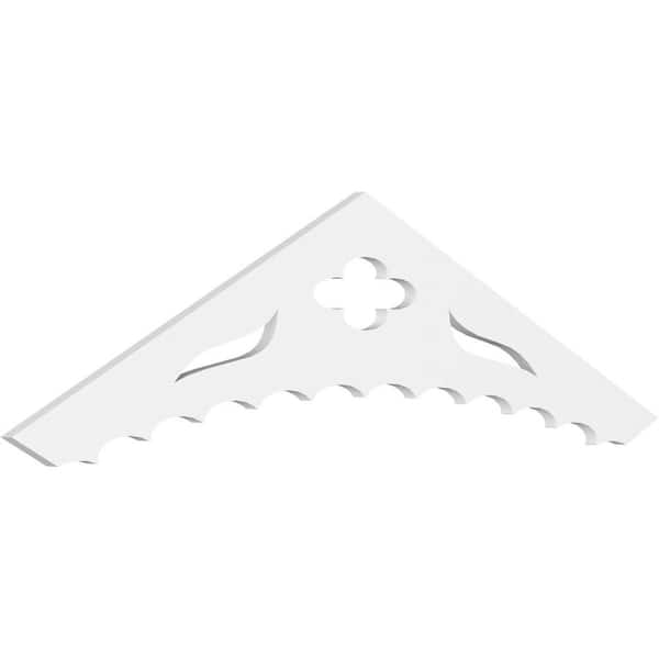 Ekena Millwork Pitch Wellington 1 in. x 60 in. x 17.5 in. (6/12) Architectural Grade PVC Gable Pediment Moulding