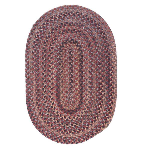 Home Decorators Collection Cage Rhubarb 4 ft. x 6 ft. Oval Braided Area Rug
