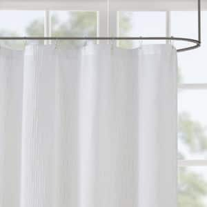 Lydia White 72 in. Sheer Shower Curtain