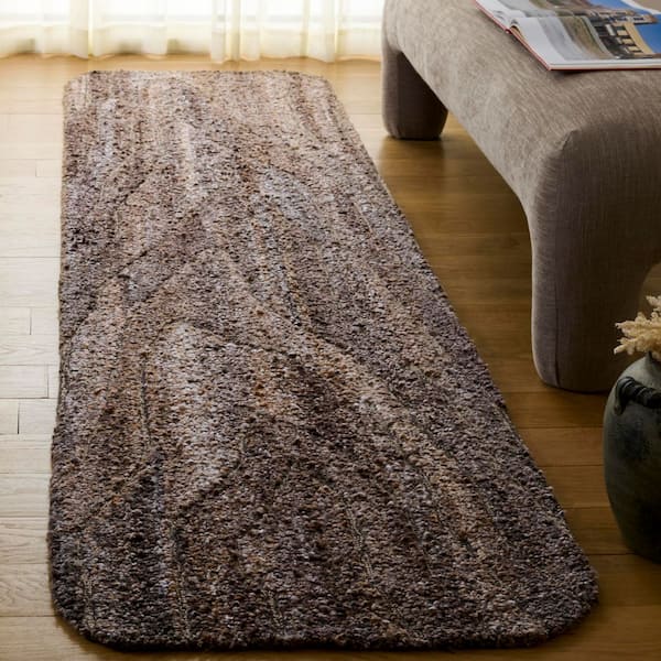 Harvest 2 ft. x 9 ft. Brown Contemporary Woodgrain Runner Rug