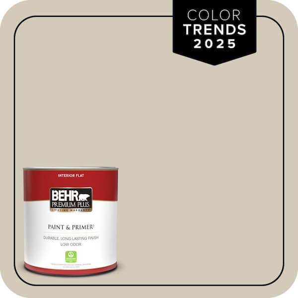 BEHR PREMIUM PLUS 1 qt. Designer Collection #DC-010 Even Better Beige Flat Low Odor Interior Paint & Primer