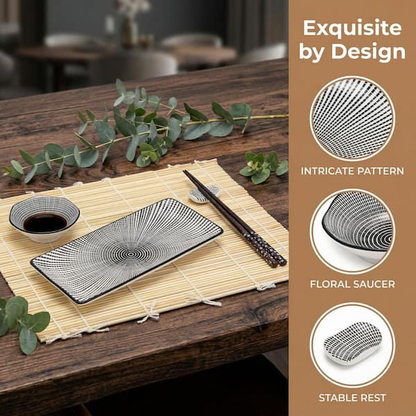 Condiment Servers 8-Piece Ceramic Material Sushi Dinnerware Set
