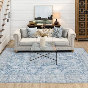 Paloma Blue 9 ft. 10 in. x 13 ft. Ornamental Indoor Area Rug