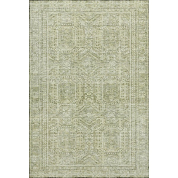 Mayfield Premium Machine Washable Abstract AMF1920 Sage 10 ft. x 14 ft. Area Rug