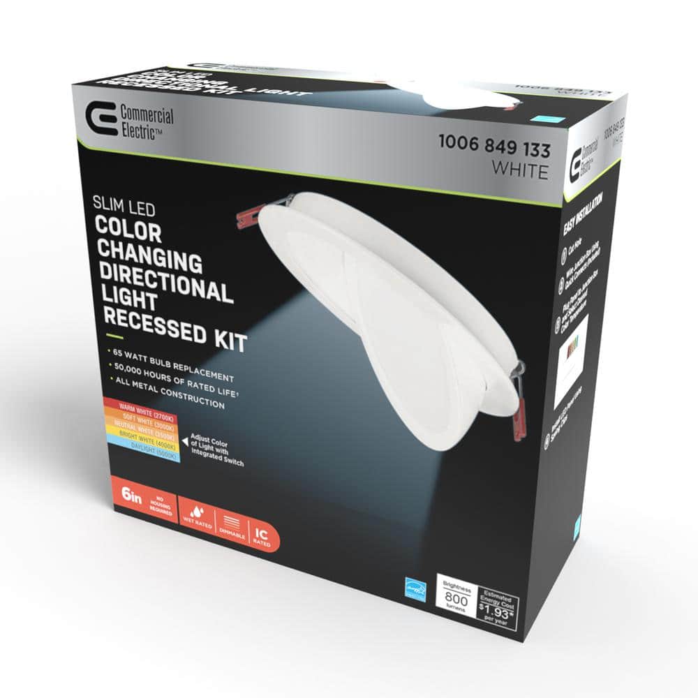 White 6-Inch Dimmable LED Recessed Lighting Kit