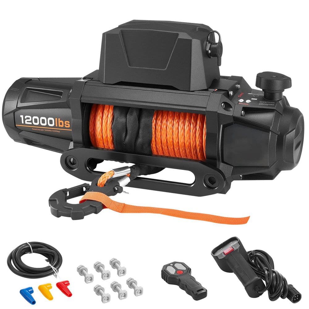 Electric Winch 12V, 12000 lbs. Load, 3/8 in. x 92 ft. Synthetic Rope, Wireless & Wired Remote, IP67 Waterproof SUV, Jeep price history on PriceWatchPro