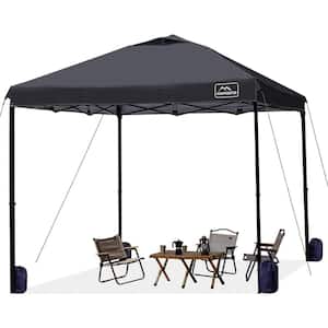 Black 10 ft. x 10 ft. Pop Up Commercial Canopy Tent - Waterproof & Portable Outdoor Shade