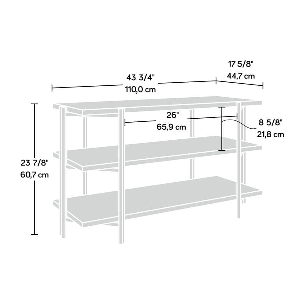 Charter Oak Powder-Coated Metal TV Stand with Shelves