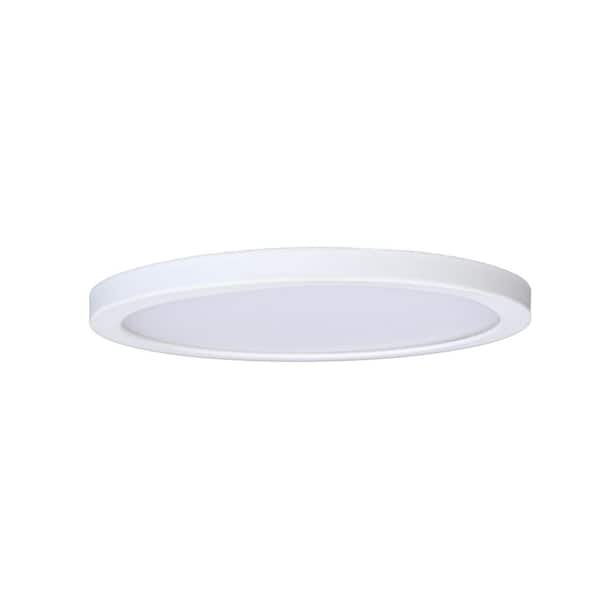 Round Slim Disk Length 5.5 in White Integrated LED Recessed Trim Kit Round Fixture 3000K Warm White New Construction