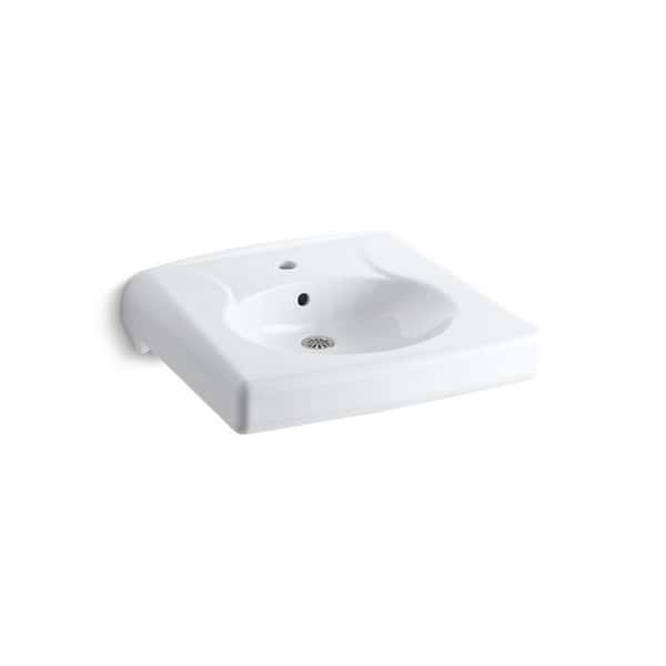 Brenham 7 in. Vitreous China Wall-Mounted Bathroom Sink in White