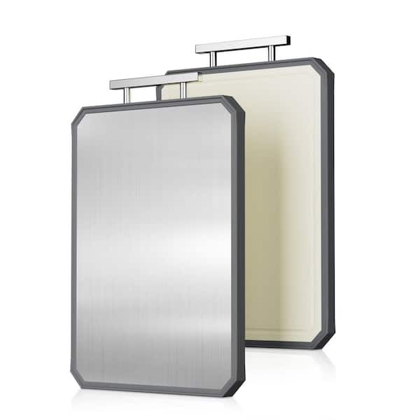 16 in. x 11 in. Rectangular Stainless Steel Cutting Board, Double Sided Steel Cutting Boards for Kitchen